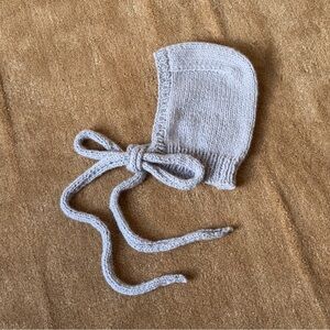 Handknit Blue Chunky Wool Alpaca Balabonnet